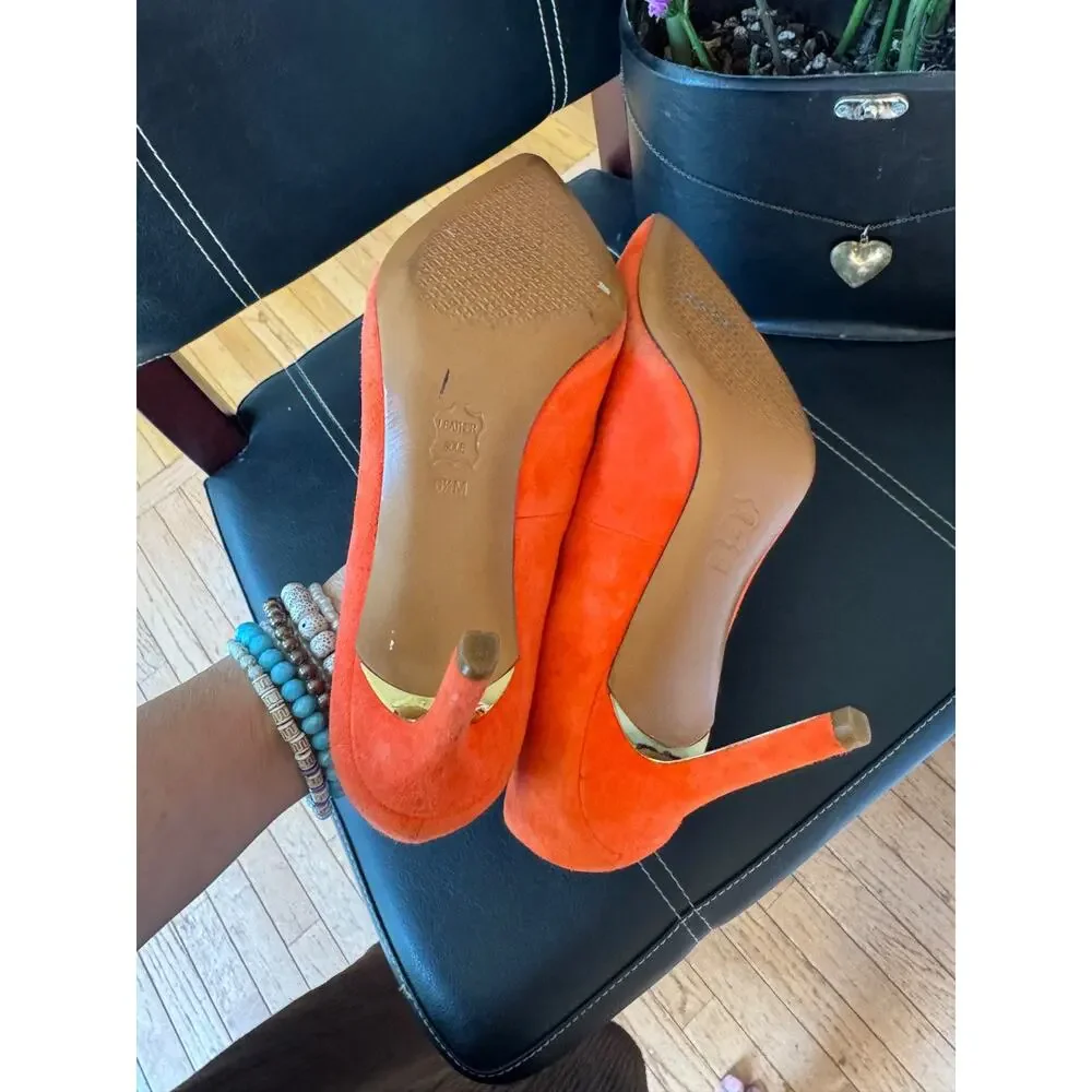 Tory Burch ORANGE SUEDE Elena pump HEEL 6.5 (900